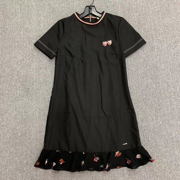 Ted Baker Zolba Floral Back Dress Black - Picture 3 of 8